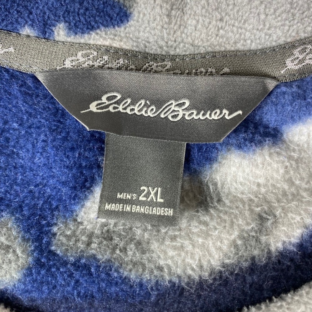 Eddie Bauer Men's Fleece Pullover Long Sleeve Mountain Camo Print Size 2XL - Picture 2 of 7